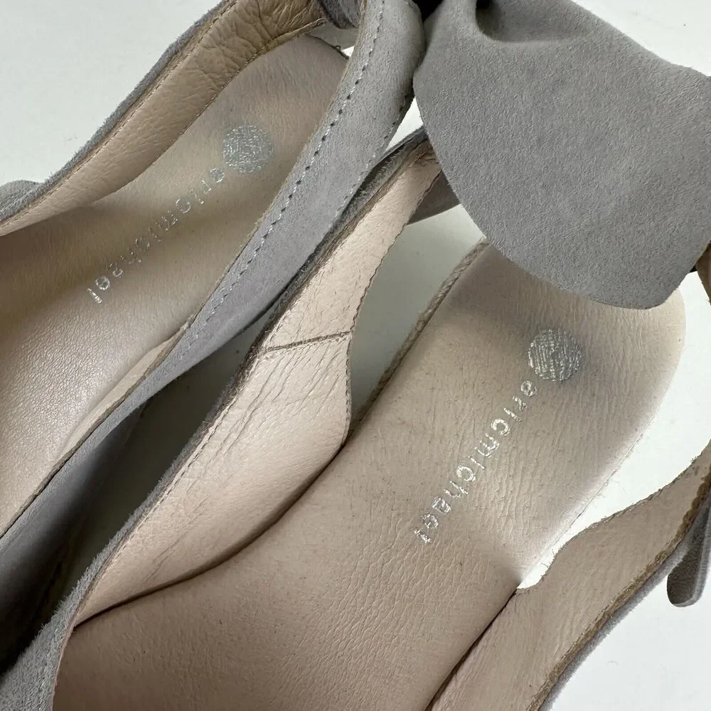 Eric‎ Michael Gray Slingback Wedge Peep Toe Sandal Comfort Shoe EU 39 US 8.5-9
